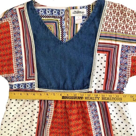 The Vermont Country Store Patchwork Dress Womens S Babydoll Grannycore Hippie - Picture 8 of 10